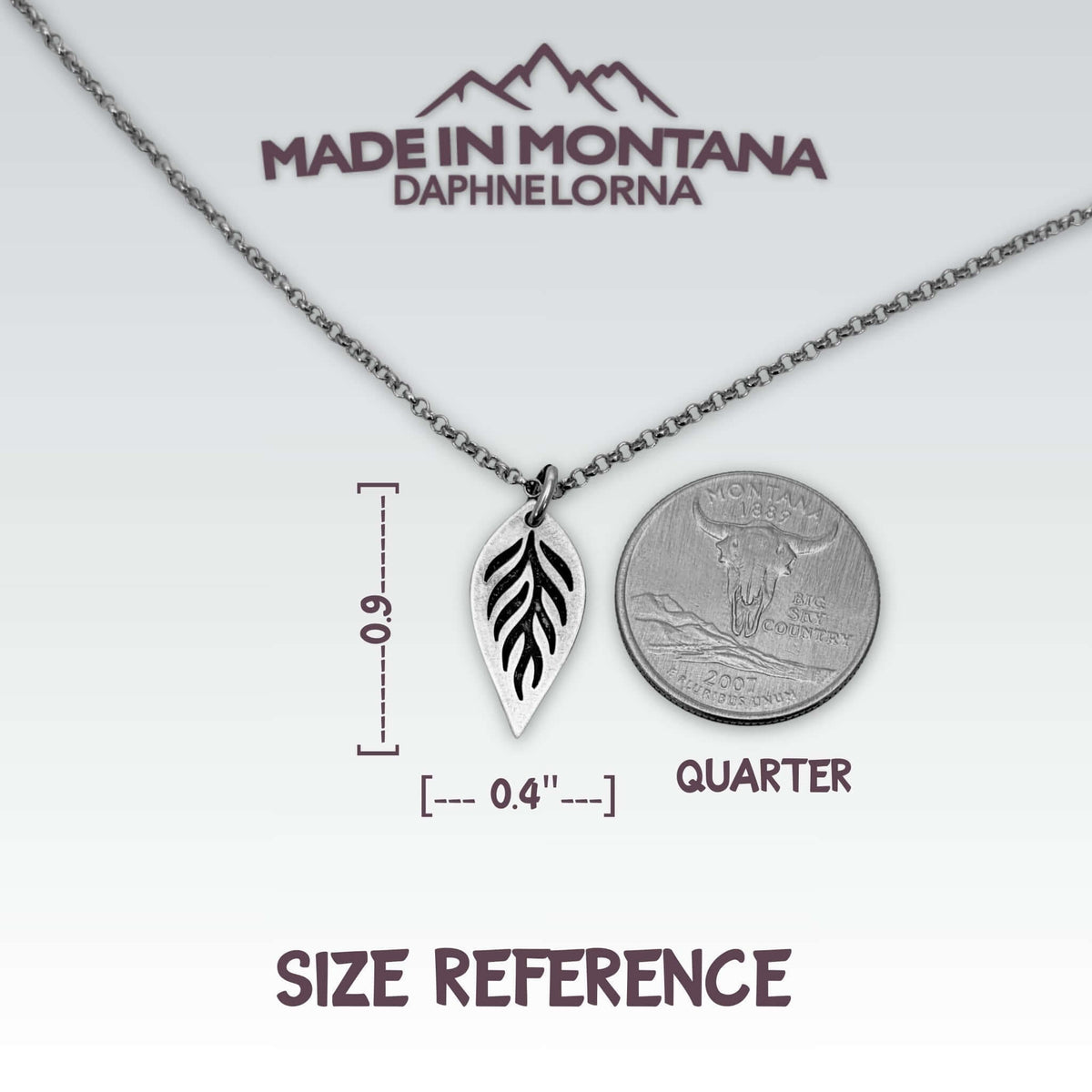 Feather Lite Necklace on chain - Daphne Lorna
