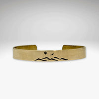Fly Over cuff bracelet - Mountain Bracelet for men and women showcasing mountain design and nature elements.