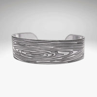 Elegant Grain Cuff Bracelet featuring a design that mimics natural wood fibers, perfect for nature enthusiasts.