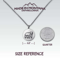 Grizzly Bear Pendant on chain, 18" adjustable necklace - Daphne Lorna