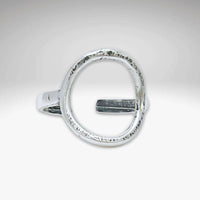 Halo Adjustable Ring in hand-hammered Matte Silver finish, designed for a comfortable fit, perfect for any occasion.