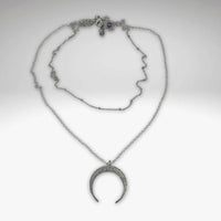 Horned Moon Necklace on satellite chain - Daphne Lorna