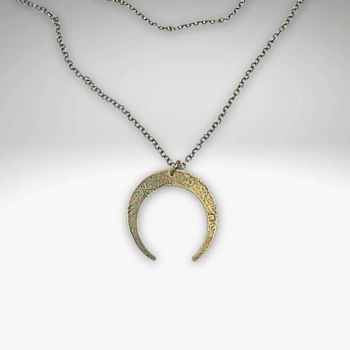 Horned Moon Necklace on satellite chain - Daphne Lorna