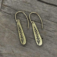 Juniper Sprig Earrings - Dangle Drops - Daphne Lorna