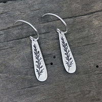 Juniper Sprig Earrings - Dangle Drops - Daphne Lorna