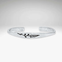 Lupine Flower Cuff Bracelet featuring a delicate lupine design on a signet cuff, perfect for everyday wear.