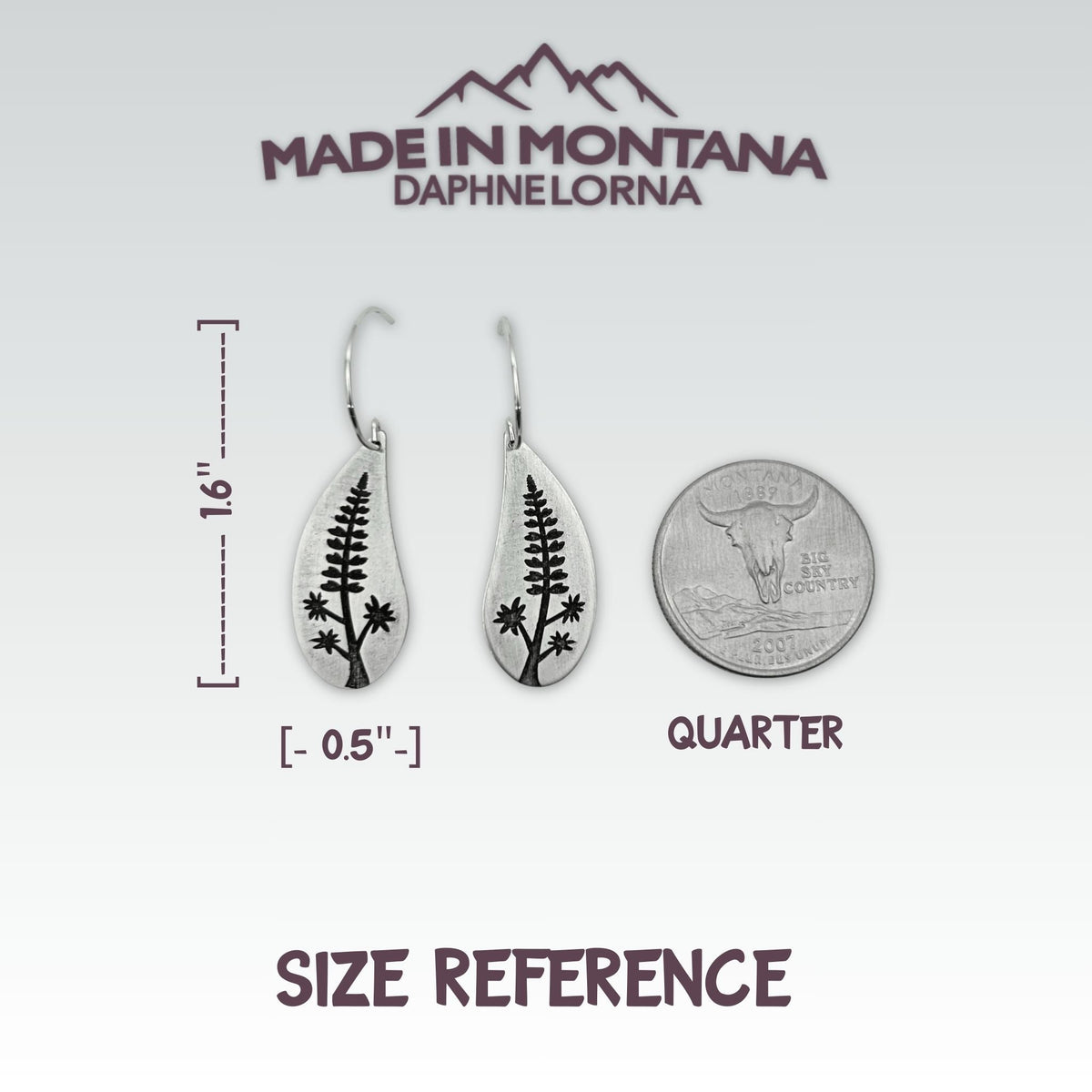 Lupine Flower Earrings - Daphne Lorna