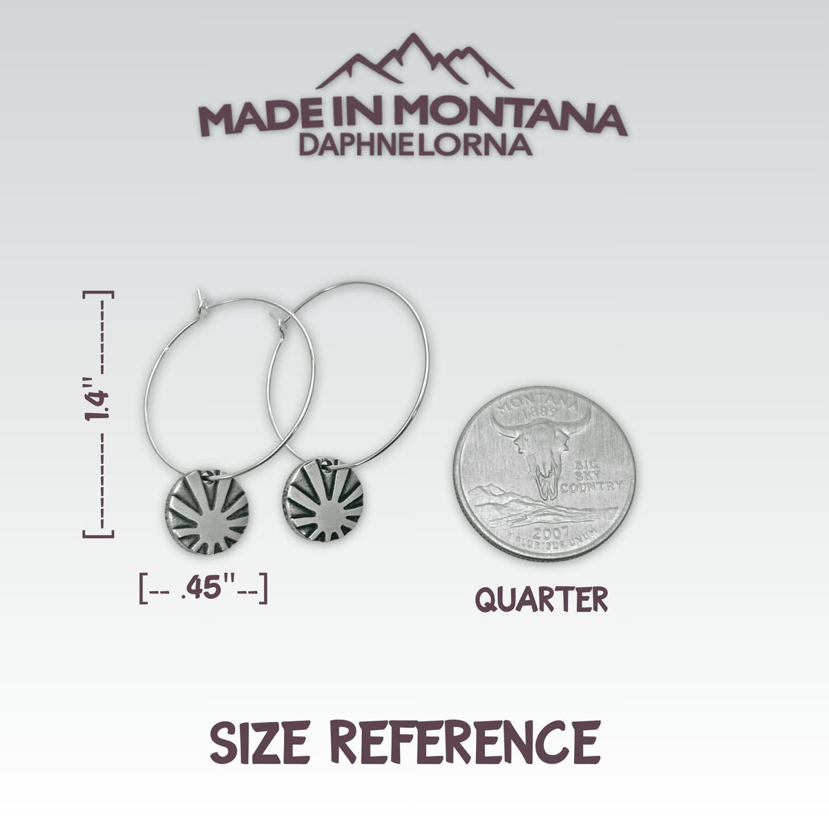 Mini Sun Ray Hoop Earrings - Daphne Lorna