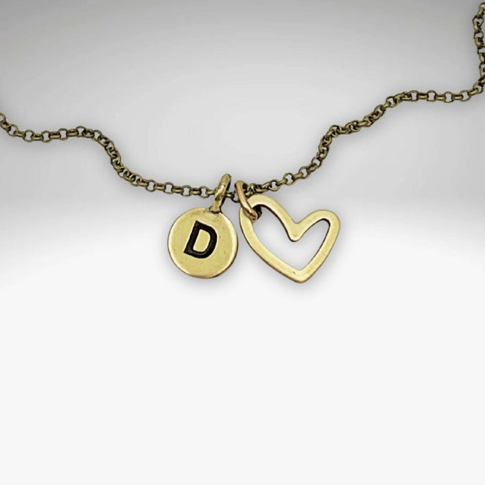 Open Heart Initial Necklace - Daphne Lorna