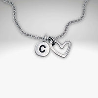 Open Heart Initial Necklace - Daphne Lorna