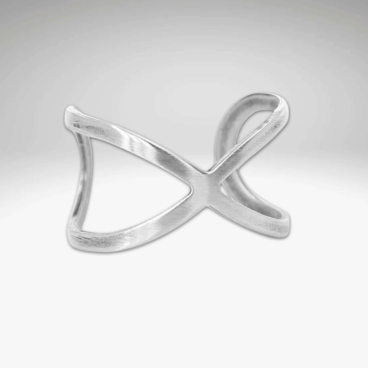 Open Space Adjustable Ring in Matte Silver, showcasing a unique and sophisticated adjustable design.