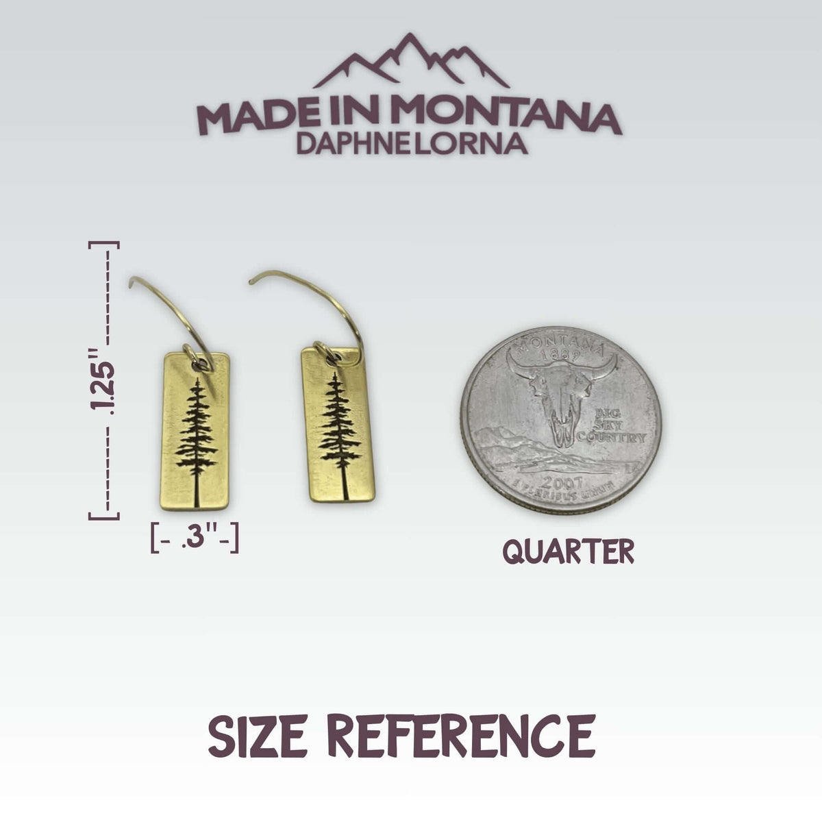 P Pine Tree Earrings - Daphne Lorna