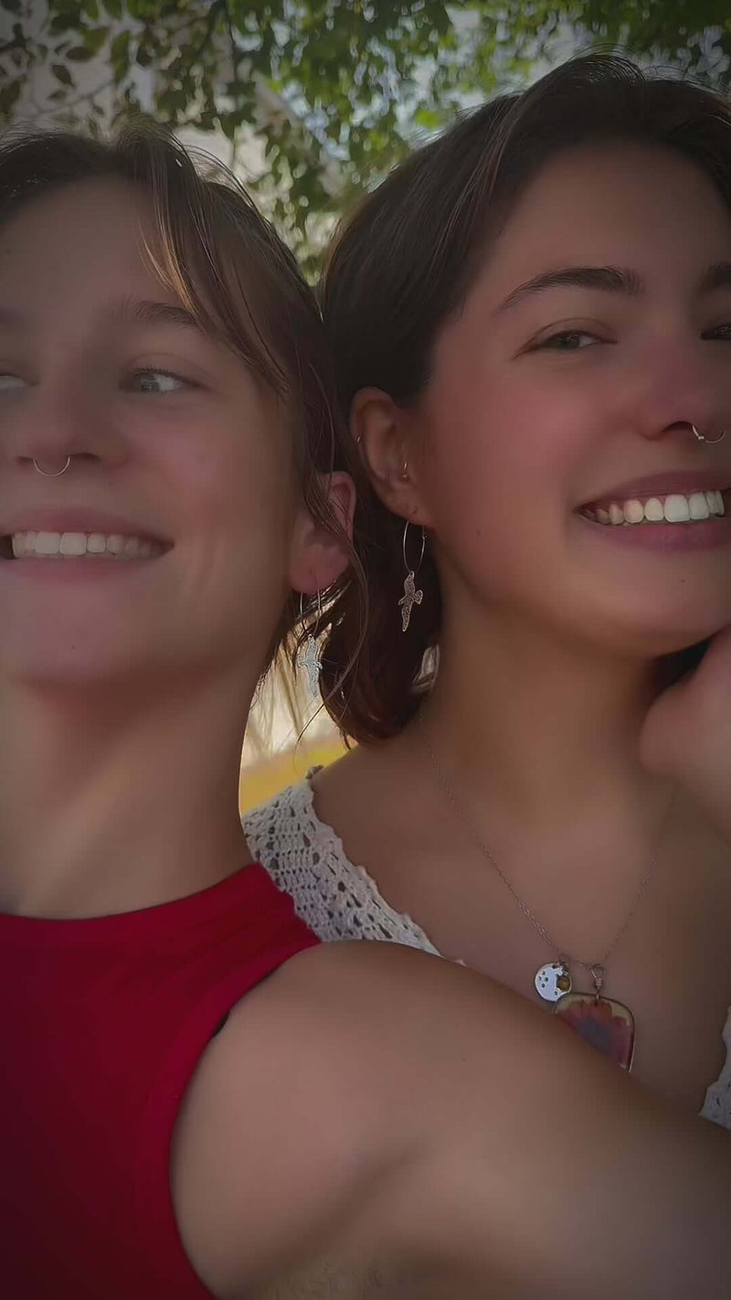 Birds on a Wire Hoop Earrings