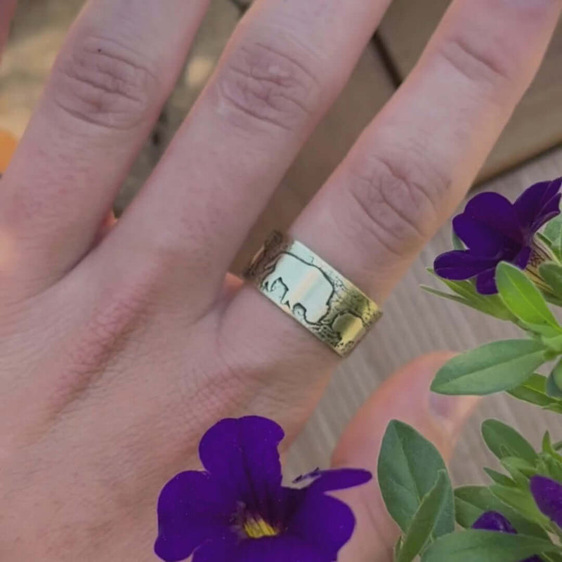 Bison Circles Adjustable Ring