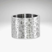 Rubble Ring in hand-hammered Matte Silver finish, showcasing a unique design to elevate any wardrobe.