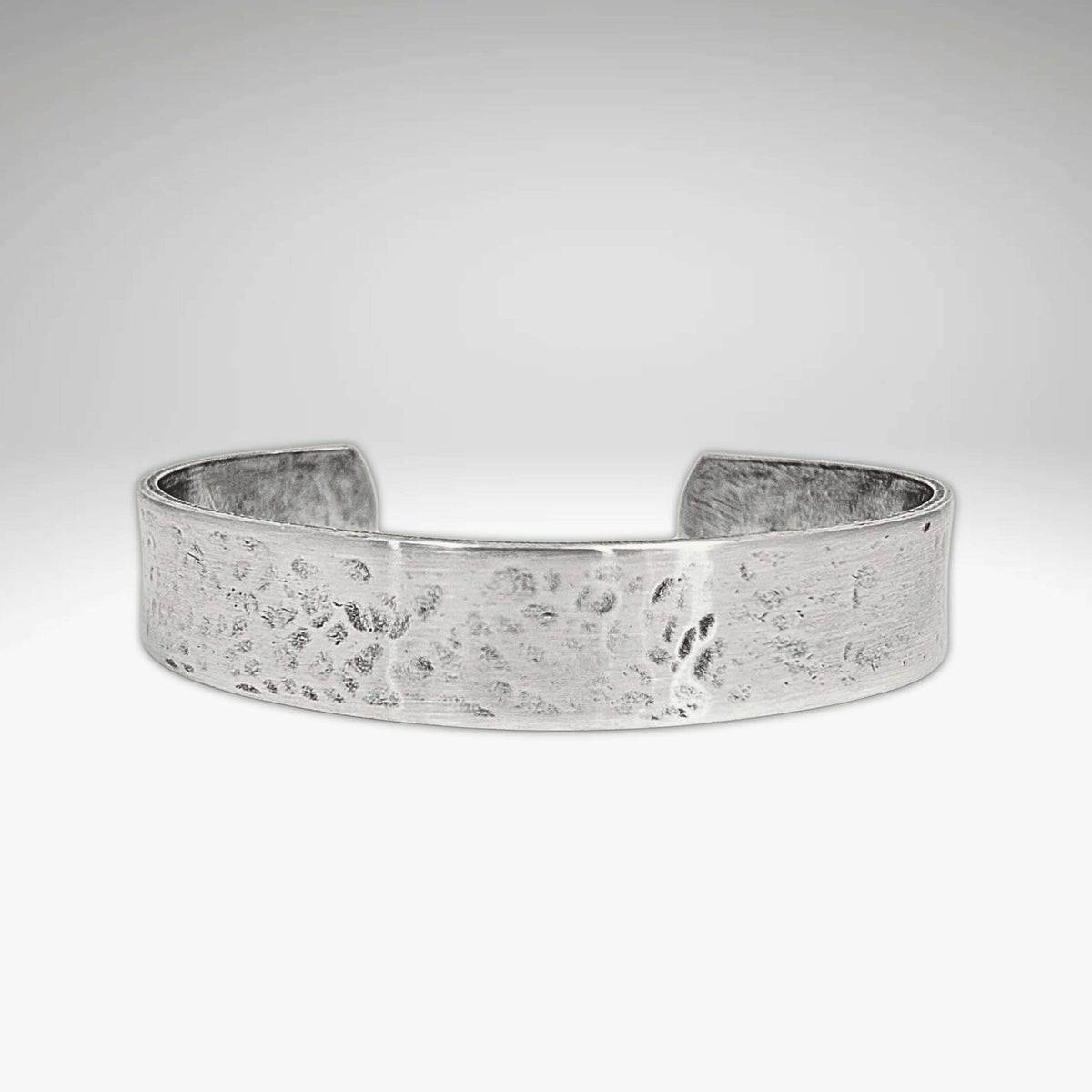 Simple Cuff Bracelet in Matte Silver finish, hand-forged 1/2" cuff showcasing refined minimalism.