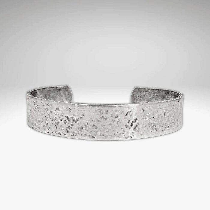 Simple Cuff Bracelet in Matte Silver finish, hand-forged 1/2" cuff showcasing refined minimalism.