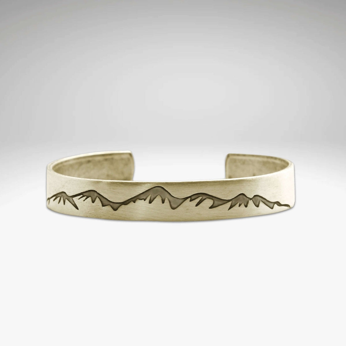 Snowcap Mountains Cuff Bracelet- Great gift for men and women, adjustable cuff bracelet with mountain design.
