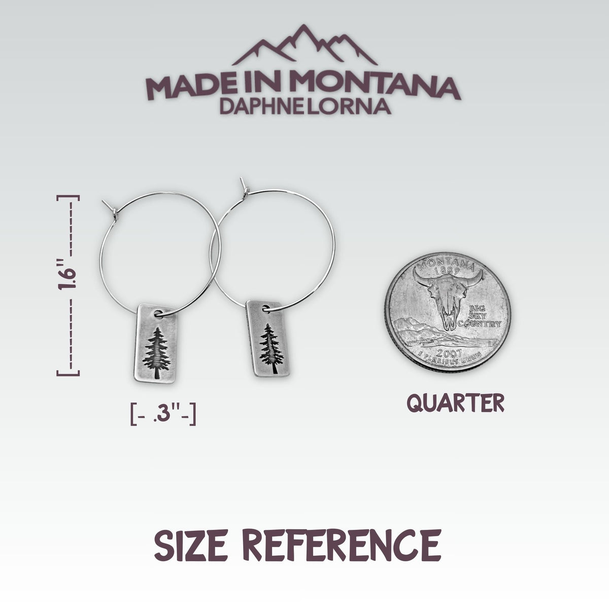 Spruce Tree Hoop Earrings - Daphne Lorna