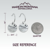 St. Mary Lake Earrings - Glacier Mountain and Lake with Sun - Daphne Lorna