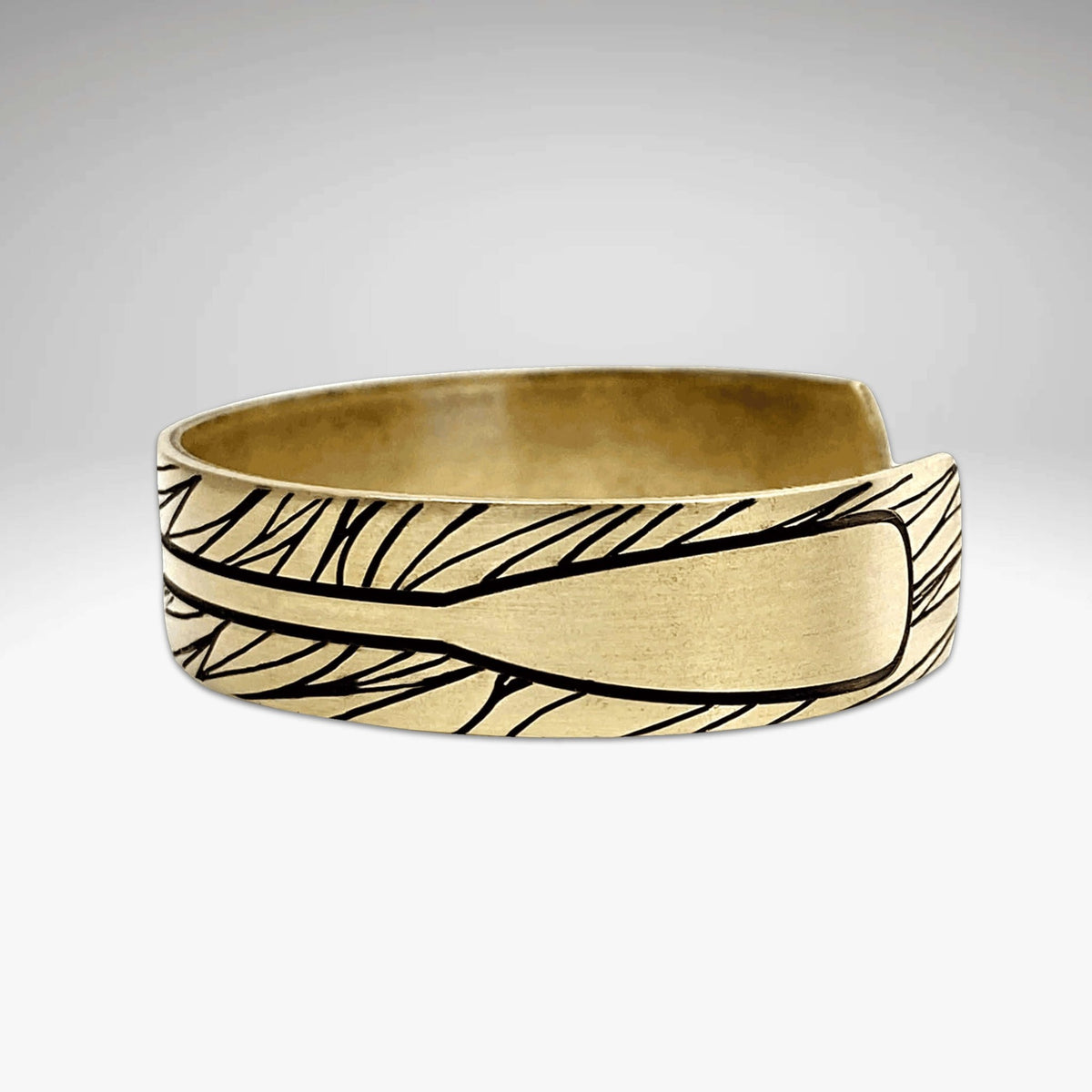 Upstream Cuff Bracelet - Paddle River Rafting Adventure showcasing a unique paddle design on a cuff.