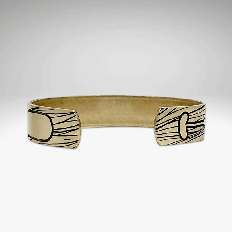 Upstream Cuff Bracelet - Paddle River Rafting Adventure showcasing unique etched paddle design on an adjustable cuff.
