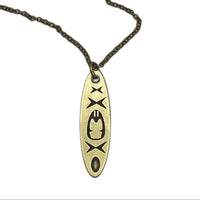 Upstream Necklace depicting a kayak design on a delicate chain, perfect for river adventure lovers.