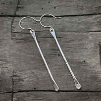Upstream Paddle  Earrings in silver finish featuring elongated paddle design, perfect for river lovers and stylish gifting.