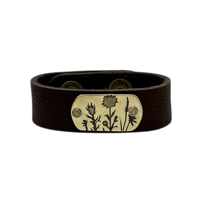 Wildflower Leather Cuff