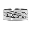 Bears on a Hike Adjustable Ring, Matte Silver, daphne lorna