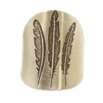 Feather Adjustable Ring, Antique Brass / One Size, daphne lorna