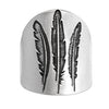 Feather Adjustable Ring, Matte Silver / One Size, daphne lorna