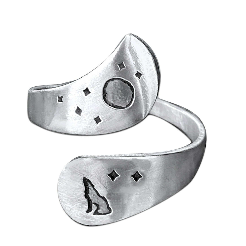 Howl Adjustable Ring, Matte Silver, daphne lorna
