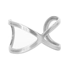 Open Space Adjustable Ring, Matte Silver, daphne lorna