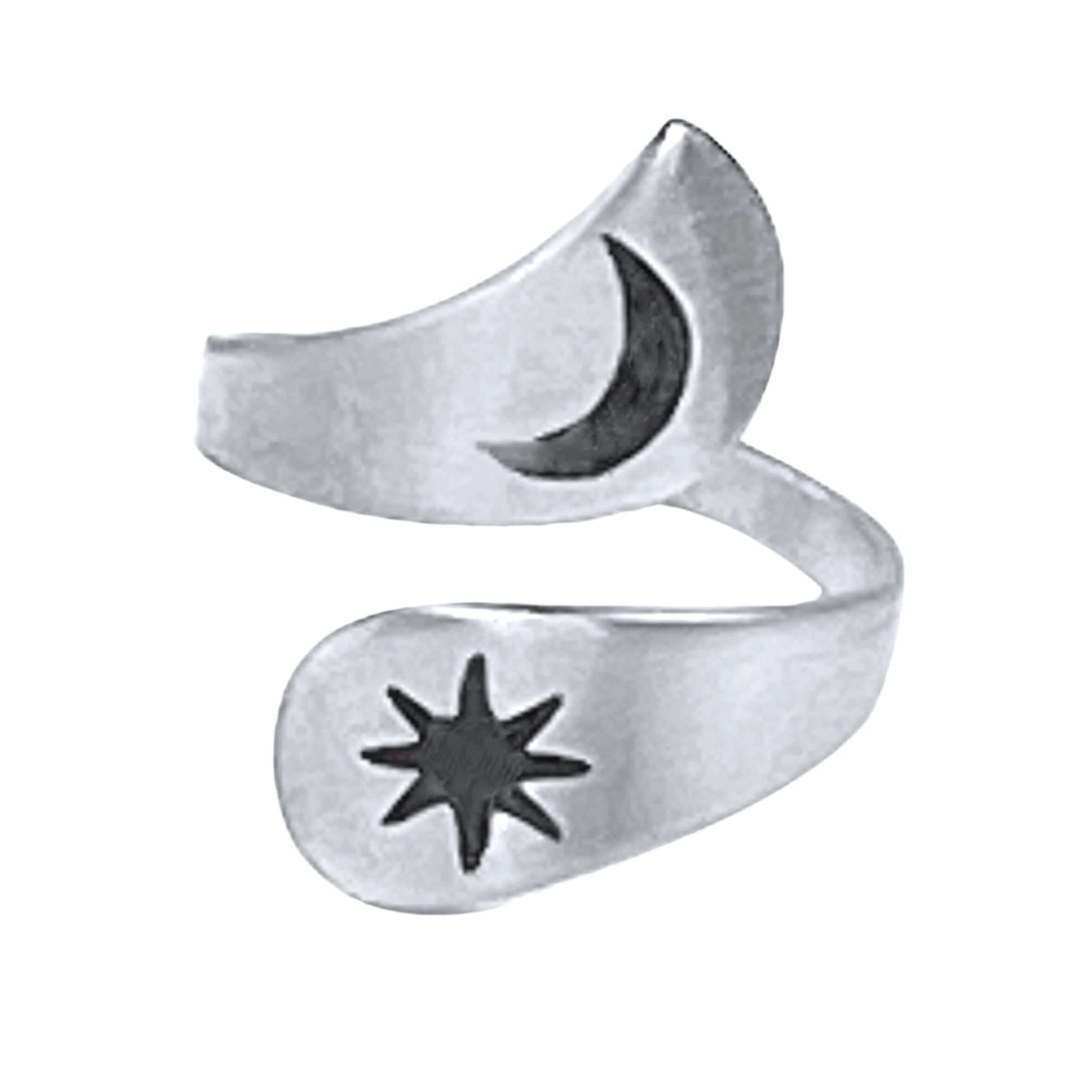 Solar Adjustable Ring, Matte Silver, daphne lorna