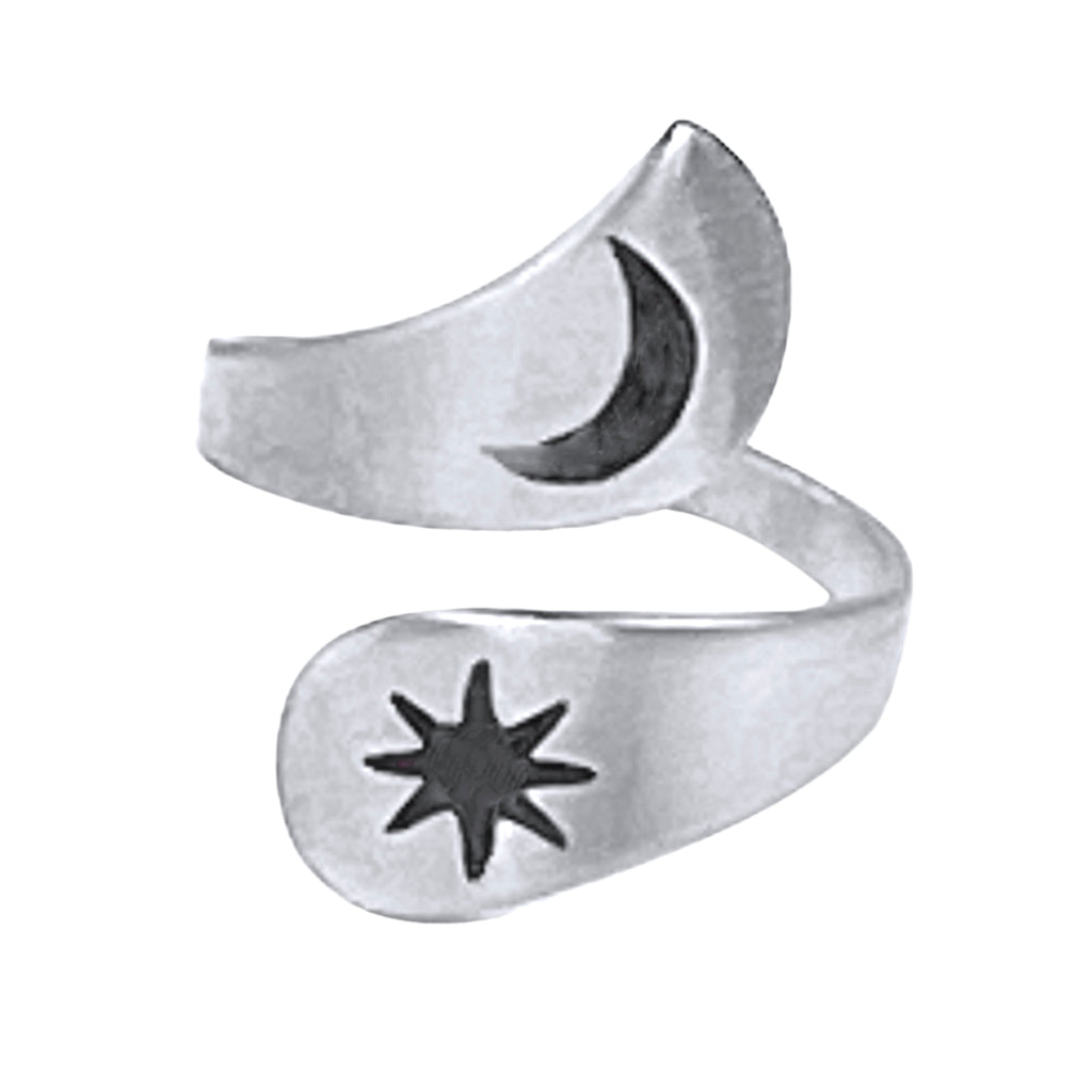 Solar Adjustable Ring, Matte Silver, daphne lorna