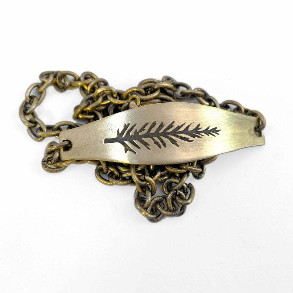 Spruce Chain Wrap Bracelet, Antique Brass, daphne lorna