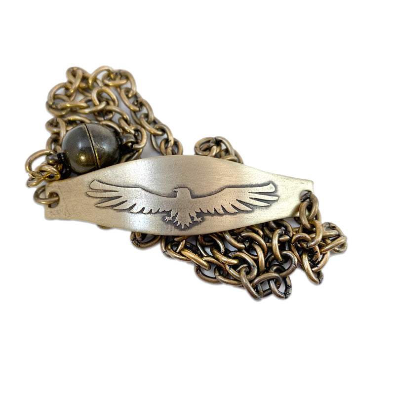Freebird Wrap Chain Bracelet, Antique Brass, daphne lorna