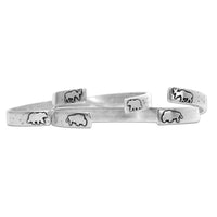 Skinny Moose Cuff Bracelet, Matte Silver / Womens / Set of 3, daphne lorna