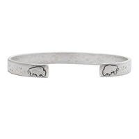 Skinny Buff Cuff Bracelet, Matte Silver / Womens / Single, daphne lorna