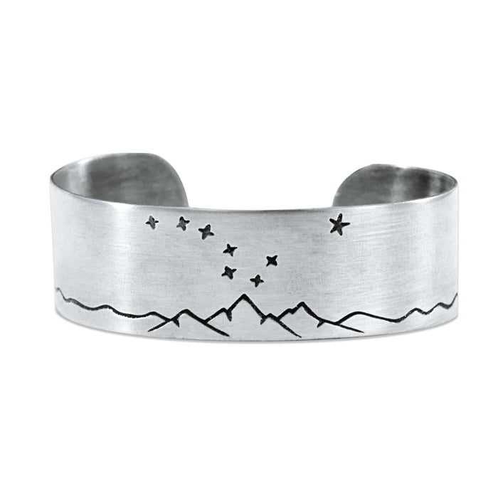 Big Dipper Cuff Bracelet, Matte Silver / Womens, daphne lorna