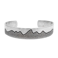 Simple Tetons Cuff Bracelet, Matte Silver / Women's, daphne lorna