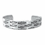 Salmon Run Cuff Bracelet 2, Matte Silver / Women's, daphne lorna