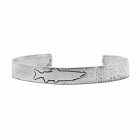 Single Trout Cuff Bracelet, Matte Silver / Women's, daphne lorna