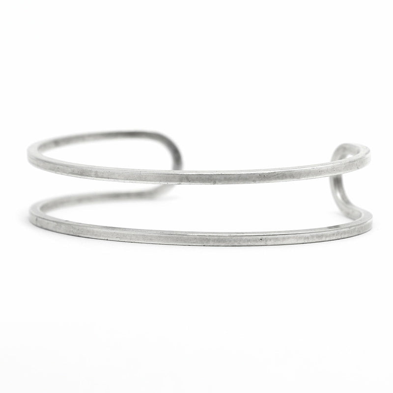Open Space Cuff Bracelet, Matte Silver / Women's, daphne lorna