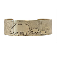 Mama and Cubs Cuff Bracelet, Antique Brass, daphne lorna