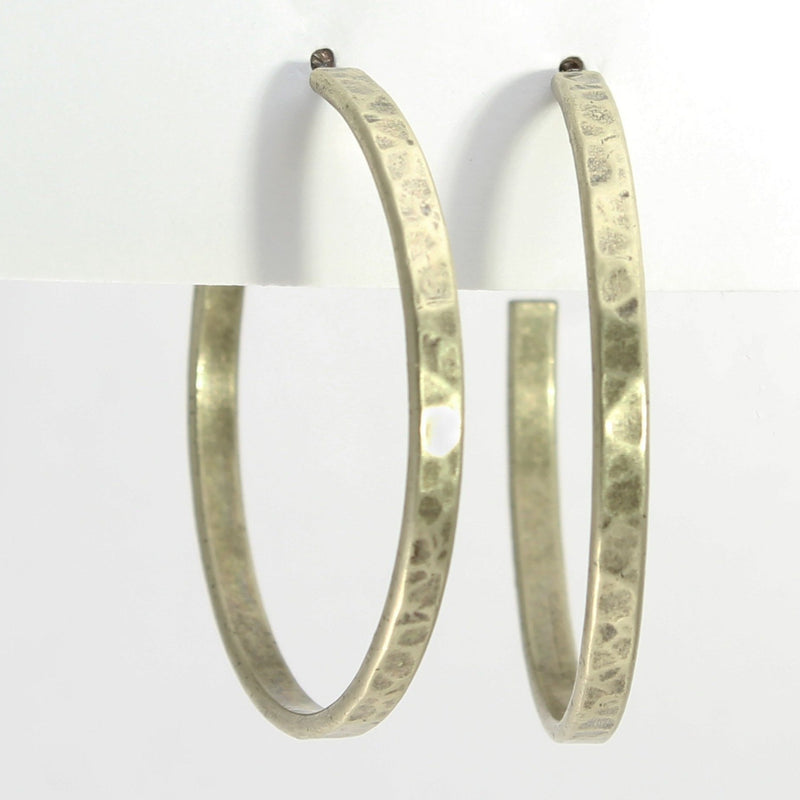 Simple Medium Hoop Earrings, Antique Brass, daphne lorna