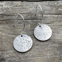 Moon Drops Earrings, Matte Silver, daphne lorna