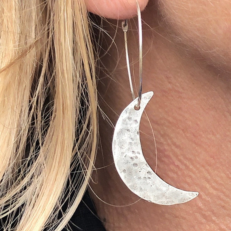 Crescent Moon Hoop Earrings, [variant_title], daphne lorna