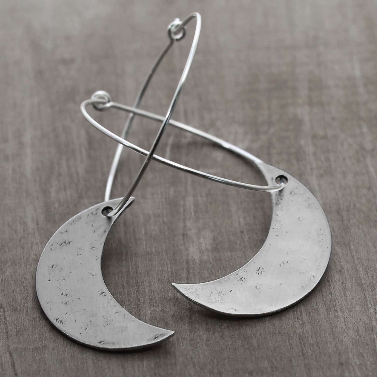 Crescent Moon Hoop Earrings, [variant_title], daphne lorna